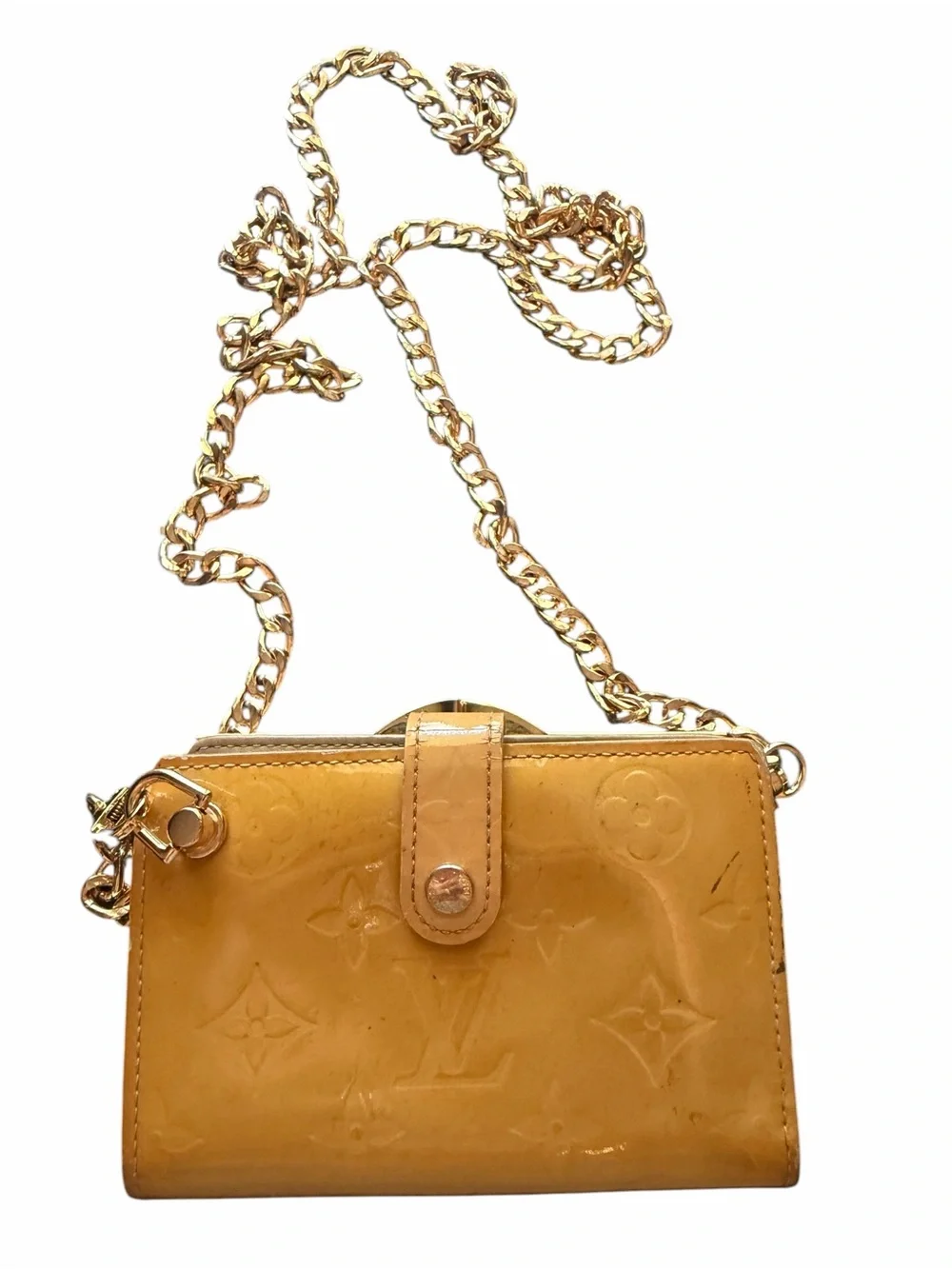 Louis Vuitton Brown Vernis Patent Leather Chain Crossbody